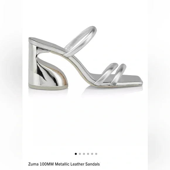 Cult Gaia Zuma 100mm Metallic Sandal Block Heel Size 38.5 - Picture 3 of 15